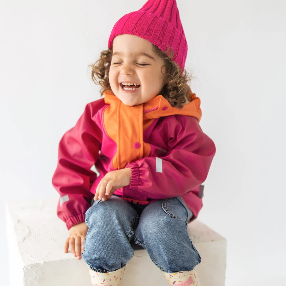Manteau Imperméable Rose Et Orange, Bébé 3 Manteau Imperméable Rose Et Orange, Bébé – Image 3