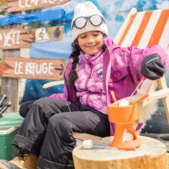 Habit De Neige 3 En 1 Mauve, Floral Et Noir, Enfant -Souris Mini Boutique 12 fille 1