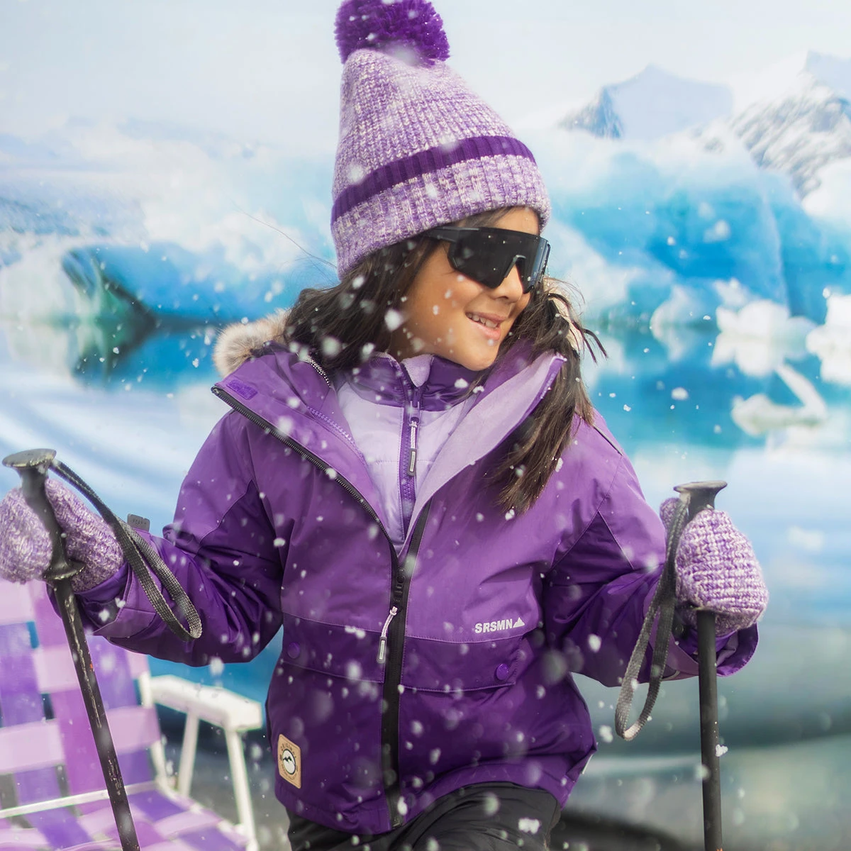 Tuque Mauve En Tricot, Enfant 3 Tuque Mauve En Tricot, Enfant – Image 3