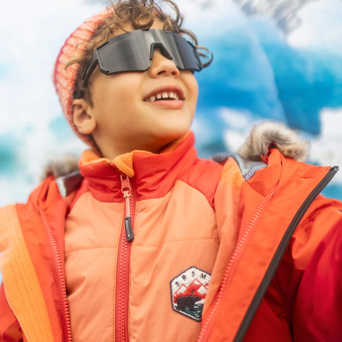 Manteau D’hiver 3 En 1 Orange, Enfant 2 Manteau D’hiver 3 En 1 Orange, Enfant – Image 2