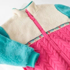 Veste Rose Et Turquoise En Peluche, Enfant 8 Veste Rose Et Turquoise En Peluche, Enfant -Souris Mini Boutique 13 polar