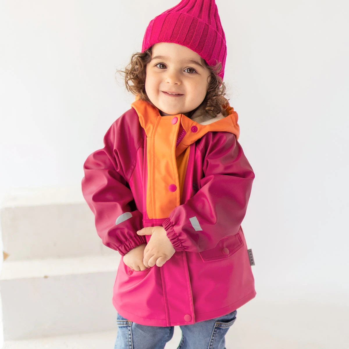 Manteau Imperméable Rose Et Orange, Bébé 4 Manteau Imperméable Rose Et Orange, Bébé – Image 4