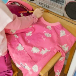 Couvre-tout Rose à Rayures Et Motifs De Chiens, Enfant 10 Couvre-tout Rose à Rayures Et Motifs De Chiens, Enfant -Souris Mini Boutique 14 sacs