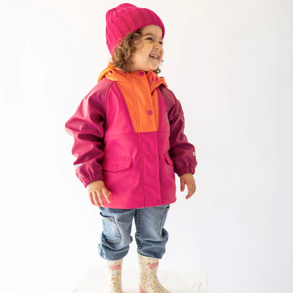 Manteau Imperméable Rose Et Orange, Bébé 2 Manteau Imperméable Rose Et Orange, Bébé – Image 2