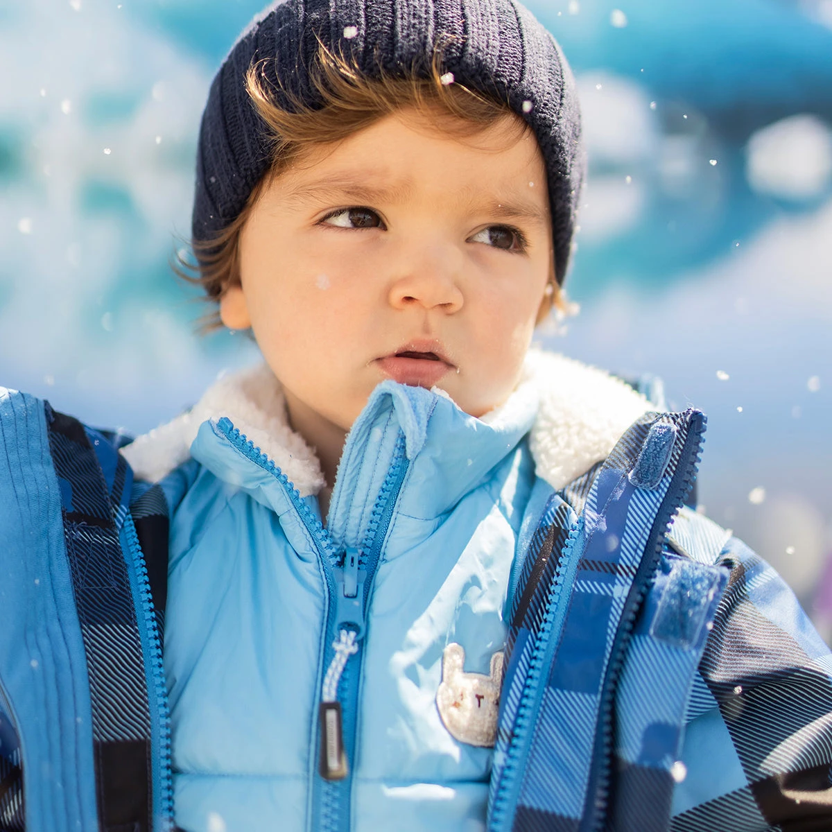 Habit De Neige 3 En 1 Bleu Avec Carreaux, Bébé 5 Habit De Neige 3 En 1 Bleu Avec Carreaux, Bébé – Image 5