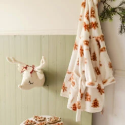 Robe De Chambre Crème En Peluche à Motifs Pain D’épices, Bébé -Souris Mini Boutique 17 automne 1