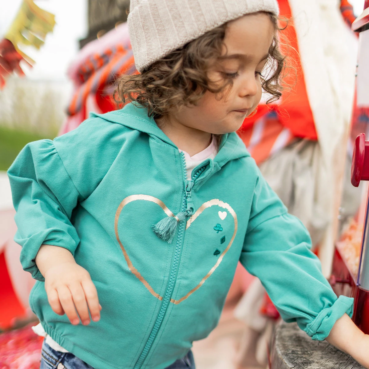 Veste à Capuchon Turquoise, Bébé 2 Veste à Capuchon Turquoise, Bébé – Image 2