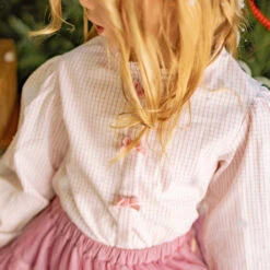 Blouse Blanc Et Rose à Carreaux Vichy, Enfant -Souris Mini Boutique 18 surprise