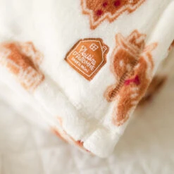 Couverture En Peluche Crème à Motifs Pain D’épices -Souris Mini Boutique 1 automne