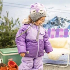 Tuque Mauve En Tricot Avec Moutons, Bébé 6 Tuque Mauve En Tricot Avec Moutons, Bébé -Souris Mini Boutique 1 bb 1