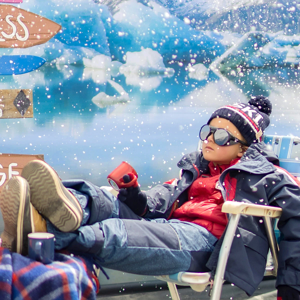 Habit De Neige 3 En 1 Bleu Denim Et Rouge, Enfant 3 Habit De Neige 3 En 1 Bleu Denim Et Rouge, Enfant – Image 3