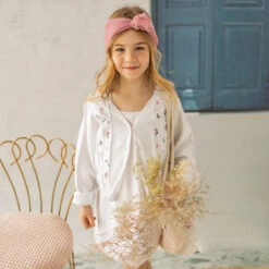 Cardigan Blanc En Tricot Avec Détails Ajourés Et Fleurs Crochetées, Enfant 8 Cardigan Blanc En Tricot Avec Détails Ajourés Et Fleurs Crochetées, Enfant -Souris Mini Boutique 1 indispensable b8bec79c 8653 4272 a7c3 a961480af881