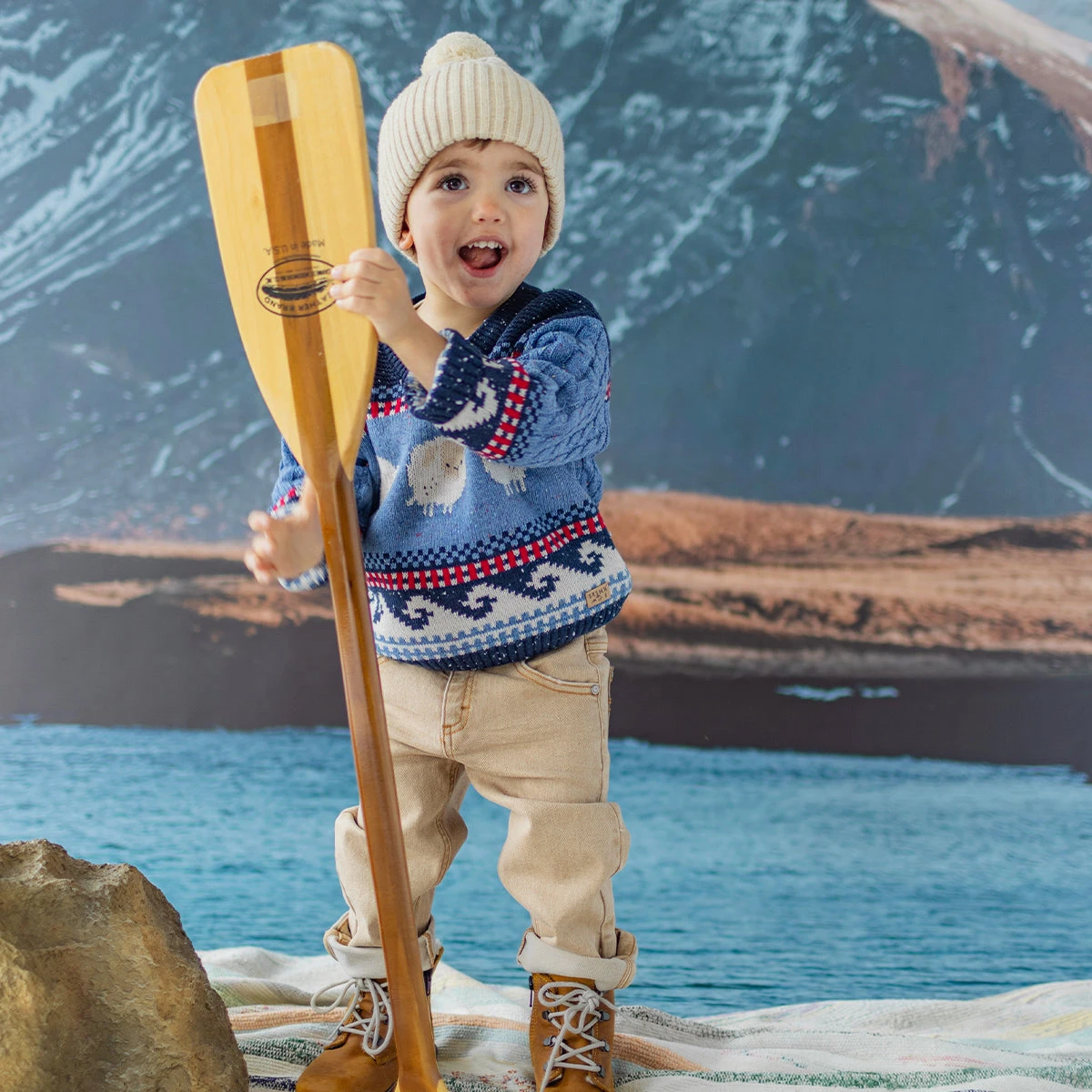 Chandail Bleu En Tricot, Bébé 2 Chandail Bleu En Tricot, Bébé – Image 2