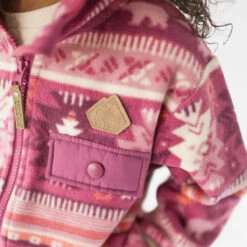 Veste Rose En Polar Avec Motifs, Enfant -Souris Mini Boutique 20 polar