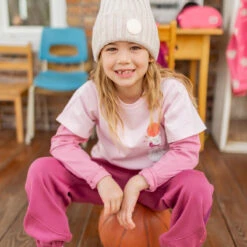 T-shirt Rose Avec Illustration, Enfant -Souris Mini Boutique 20 sport 1