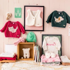 Chandail Rose En Tricot Avec Motif Jacquard, Naissance -Souris Mini Boutique 21 histoire