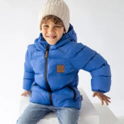 Manteau Doudoune Léger Bleu, Enfant -Souris Mini Boutique 22 manteaux