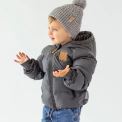 Manteau Doudoune Léger Gris Foncé, Bébé 9 Manteau Doudoune Léger Gris Foncé, Bébé -Souris Mini Boutique 24 bb coats