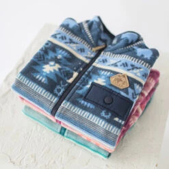Veste Bleue En Polar Avec Motifs, Enfant -Souris Mini Boutique 25 polar