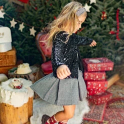 Jupe à Motif Pied-de-poule, Enfant -Souris Mini Boutique 26 surprise