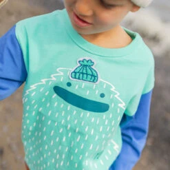 T-shirt Turquoise Avec Illustration, Enfant 6 T-shirt Turquoise Avec Illustration, Enfant -Souris Mini Boutique 27 yeti