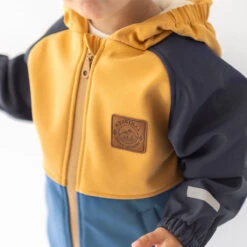 Manteau Bleu Et Jaune En Coquille Souple, Bébé -Souris Mini Boutique 28 bb coats