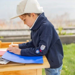 Chandail Bleu Marine Avec Zip 1/4, Enfant -Souris Mini Boutique 28 fjord