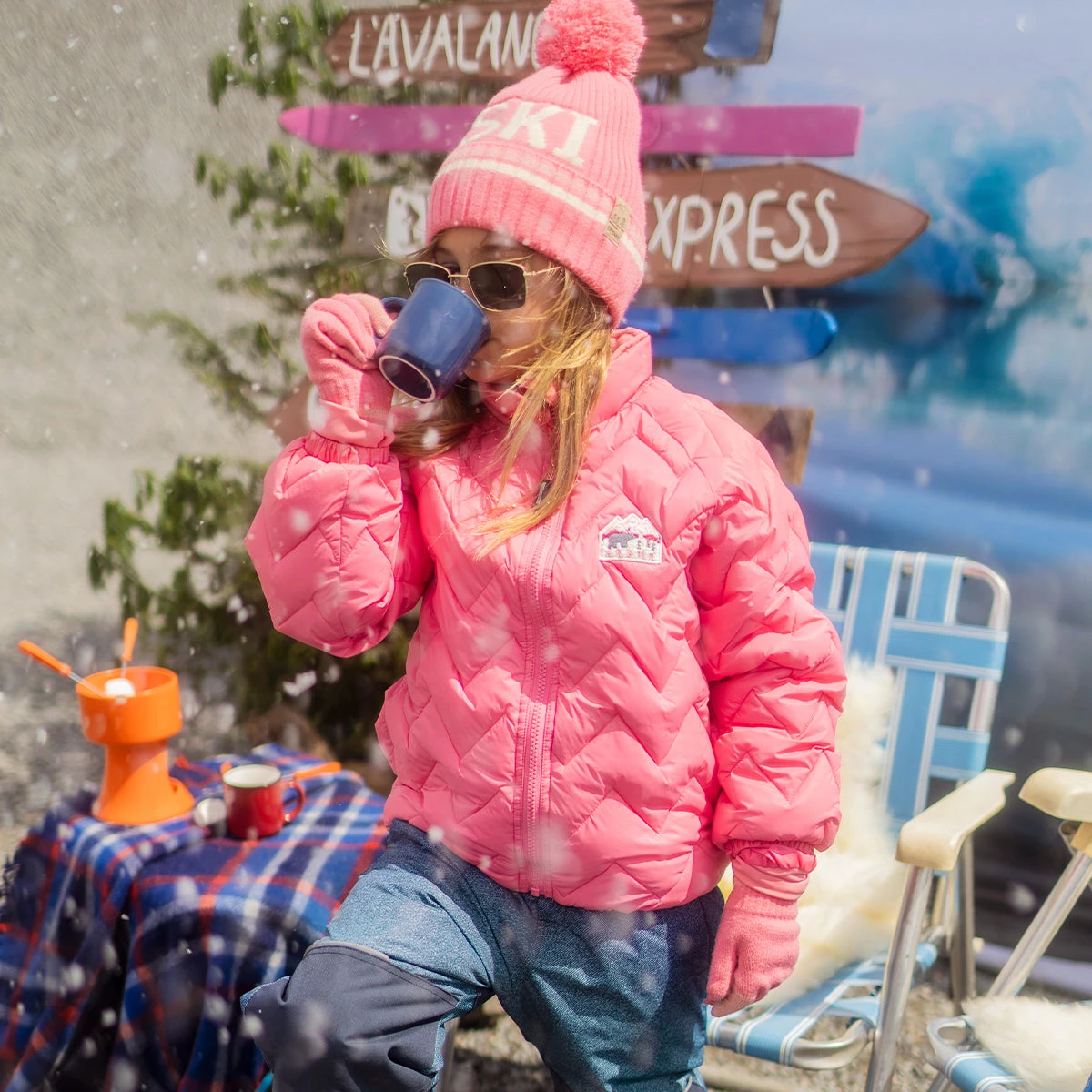 Habit De Neige 3 En 1 Rose Et Bleu Denim, Enfant 4 Habit De Neige 3 En 1 Rose Et Bleu Denim, Enfant – Image 4