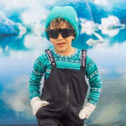 Chandail Turquoise En Laine Mérinos Avec Motifs Jacquard, Enfant 16 Chandail Turquoise En Laine Mérinos Avec Motifs Jacquard, Enfant -Souris Mini Boutique 2 polar