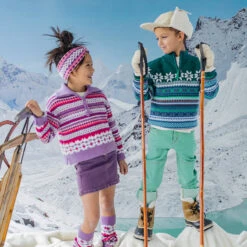 Chandail Mauve En Tricot Avec Motifs, Enfant 16 Chandail Mauve En Tricot Avec Motifs, Enfant -Souris Mini Boutique 2 yeti 1