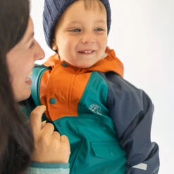 Manteau Imperméable Bleu, Turquoise Et Orange, Bébé 9 Manteau Imperméable Bleu, Turquoise Et Orange, Bébé -Souris Mini Boutique 30 bb coats