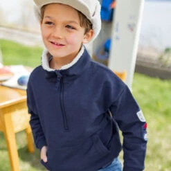 Chandail Bleu Marine Avec Zip 1/4, Enfant -Souris Mini Boutique 30 fjord