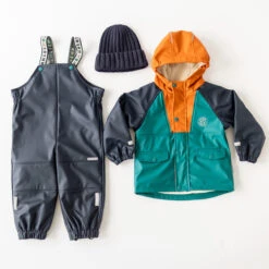 Manteau Imperméable Bleu, Turquoise Et Orange, Bébé 10 Manteau Imperméable Bleu, Turquoise Et Orange, Bébé -Souris Mini Boutique 31 bb coats