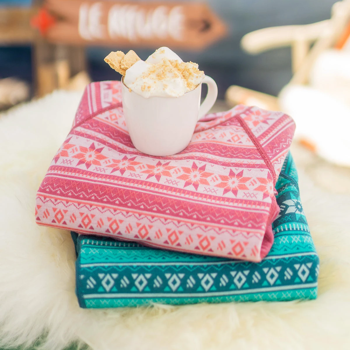 Chandail Turquoise En Laine Mérinos Avec Motifs Jacquard, Enfant 7 Chandail Turquoise En Laine Mérinos Avec Motifs Jacquard, Enfant – Image 7