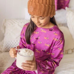 Robe De Nuit Mauve à Motifs De Chiens, Enfant -Souris Mini Boutique 35 automne