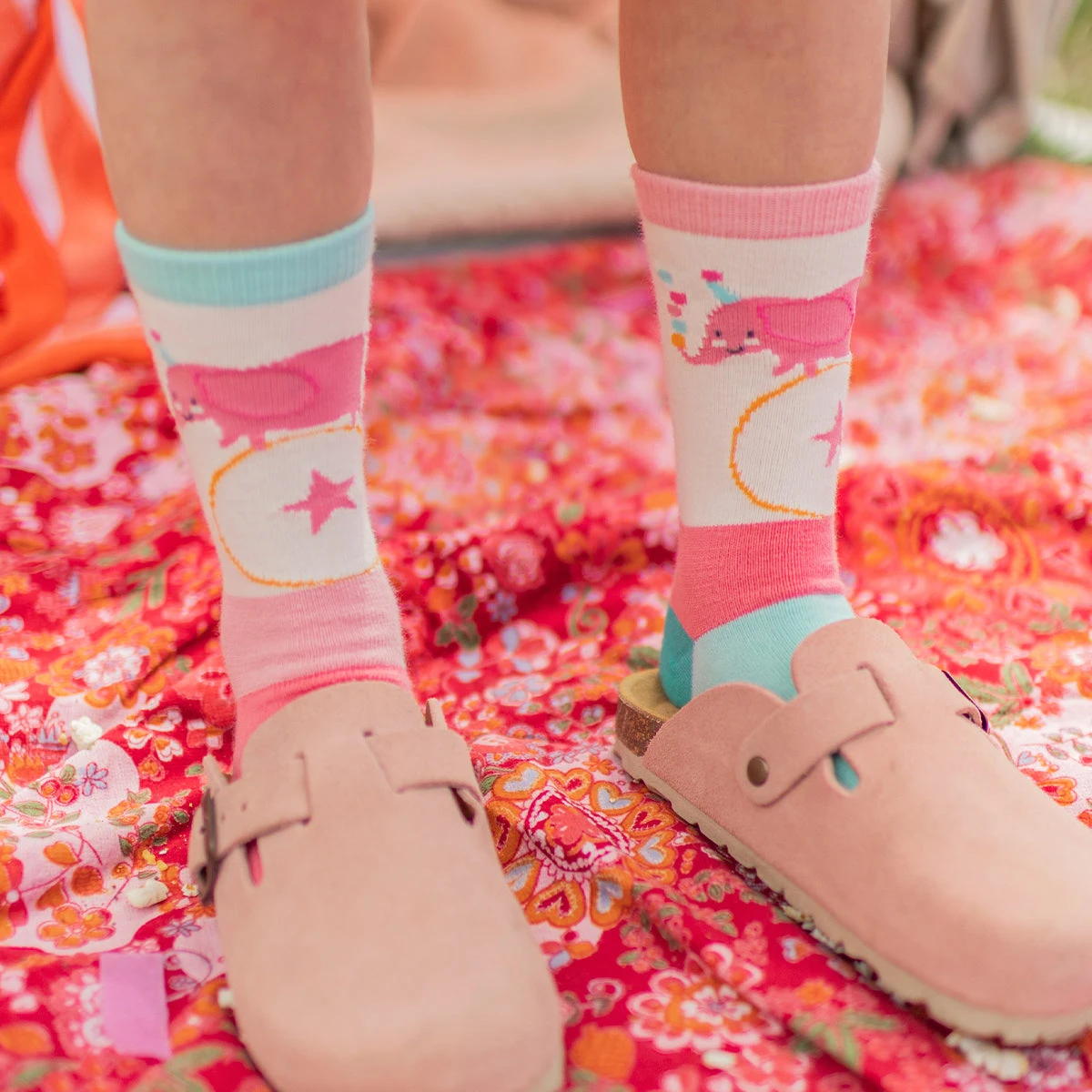 Chaussettes Crème Avec éléphant, Enfant 2 Chaussettes Crème Avec éléphant, Enfant – Image 2