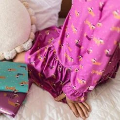 Robe De Nuit Mauve à Motifs De Chiens, Enfant -Souris Mini Boutique 38 automne