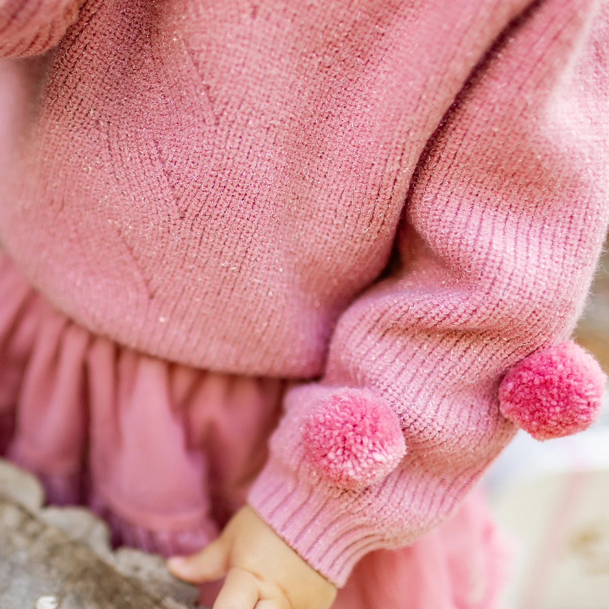 Chandail Rose Scintillant En Tricot, Bébé 5 Chandail Rose Scintillant En Tricot, Bébé – Image 5