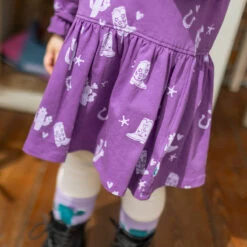 Robe Mauve à Motifs Western, Bébé -Souris Mini Boutique 41 rodeo