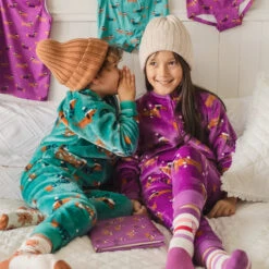 Pyjama Une Pièce En Peluche Mauve à Motifs De Chiens, Enfant -Souris Mini Boutique 42 automne