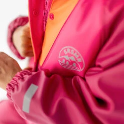 Manteau Imperméable Rose Et Orange, Enfant -Souris Mini Boutique 43 manteaux