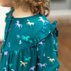 Robe Turquoise à Motifs, Bébé -Souris Mini Boutique 45 rodeo