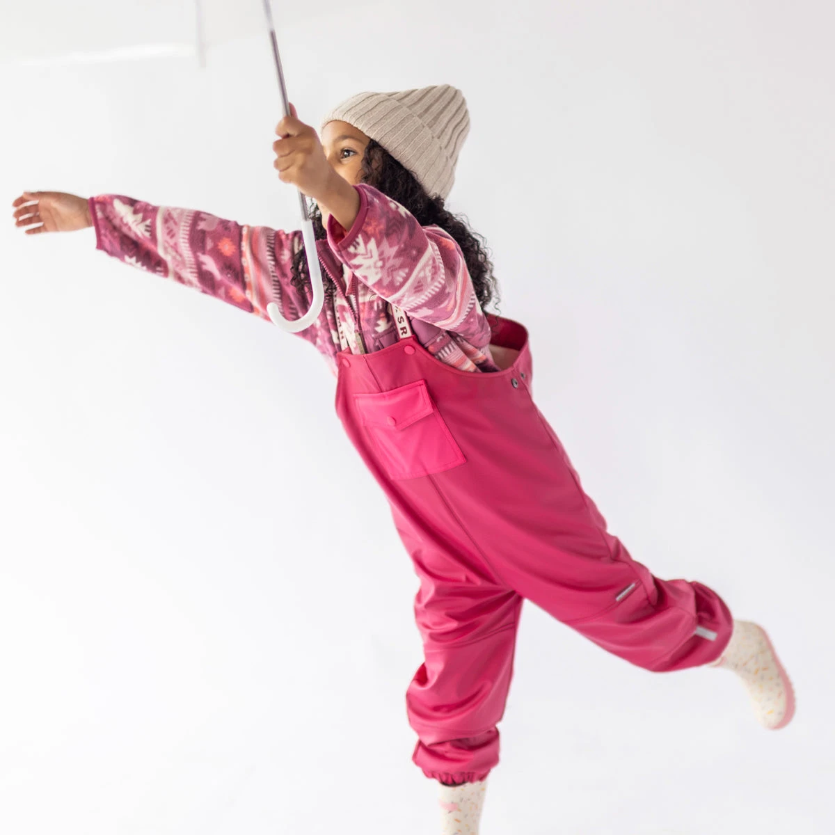 Salopette De Pluie Rose, Enfant 2 Salopette De Pluie Rose, Enfant – Image 2