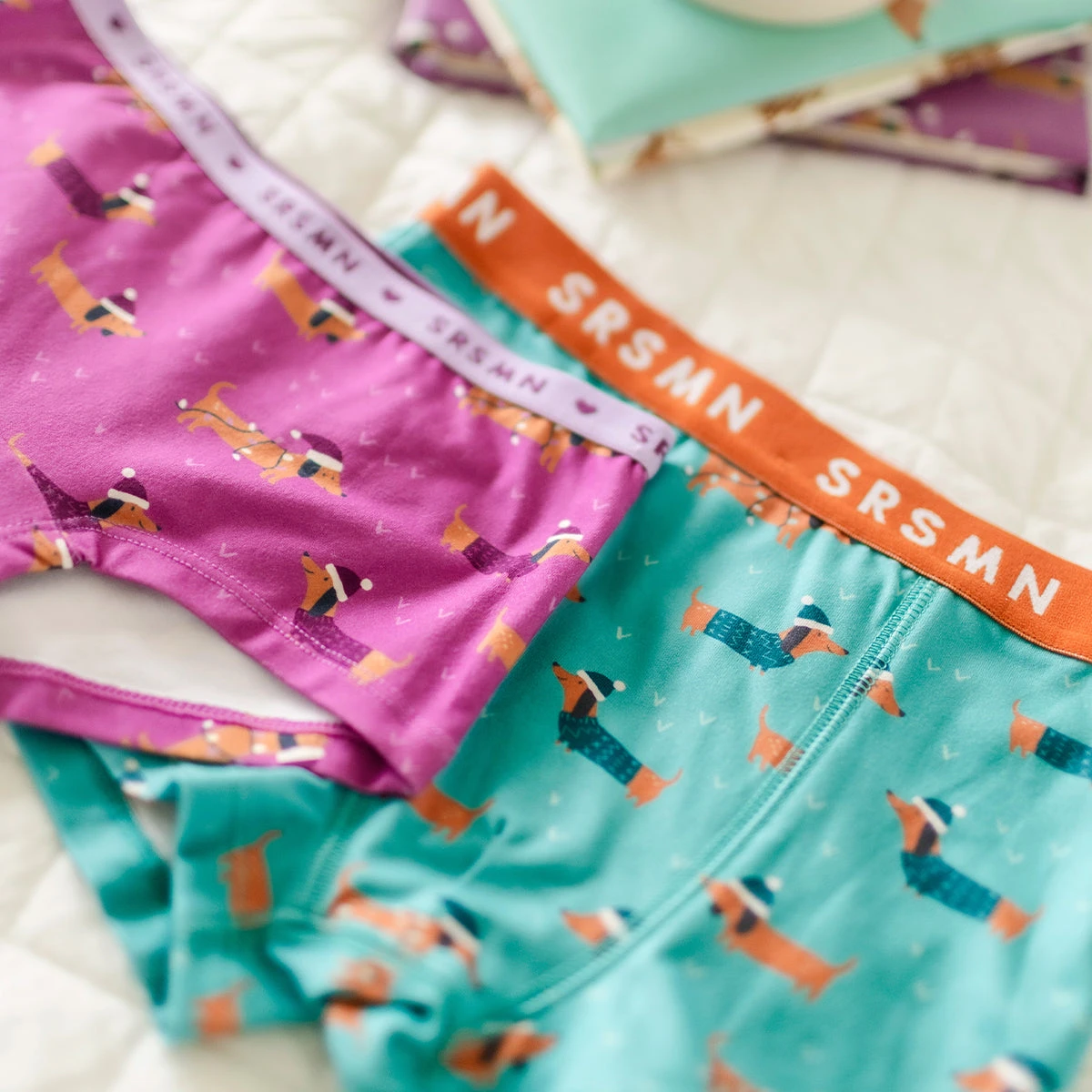 Boxer Turquoise à Motifs De Chiens, Enfant 2 Boxer Turquoise à Motifs De Chiens, Enfant – Image 2