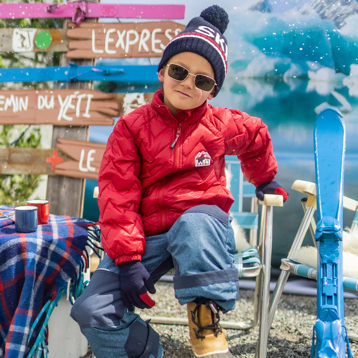 Gants Bleu Marine En Tricot, Enfant 2 Gants Bleu Marine En Tricot, Enfant – Image 2