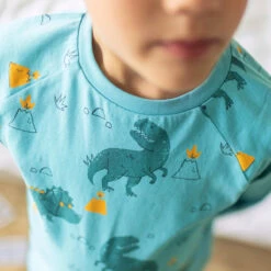 Pyjama Deux Pièces Turquoise à Motifs De Dinosaures, Enfant -Souris Mini Boutique 4 pyj 894fc74f d39d 4261 88f0 13e5f6ec2652