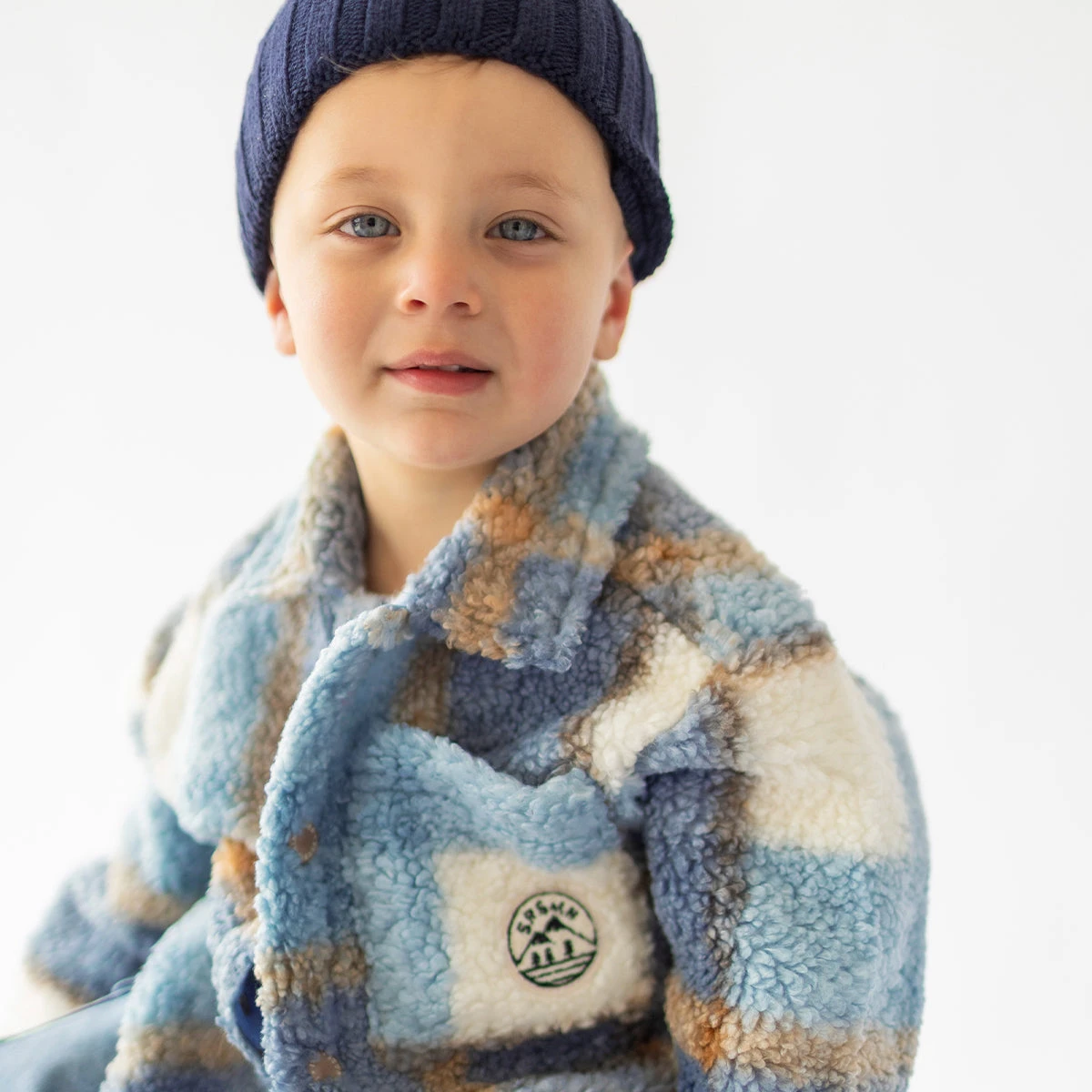 Surchemise Bleue à Carreaux, Bébé 2 Surchemise Bleue à Carreaux, Bébé – Image 2