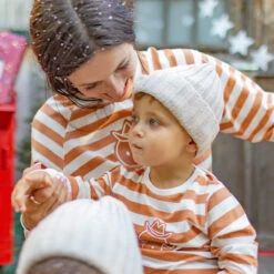 Pyjama Deux Pièces Crème à Rayures Et Motifs Pain D’épices, Bébé 10 Pyjama Deux Pièces Crème à Rayures Et Motifs Pain D’épices, Bébé -Souris Mini Boutique 55 automne 1