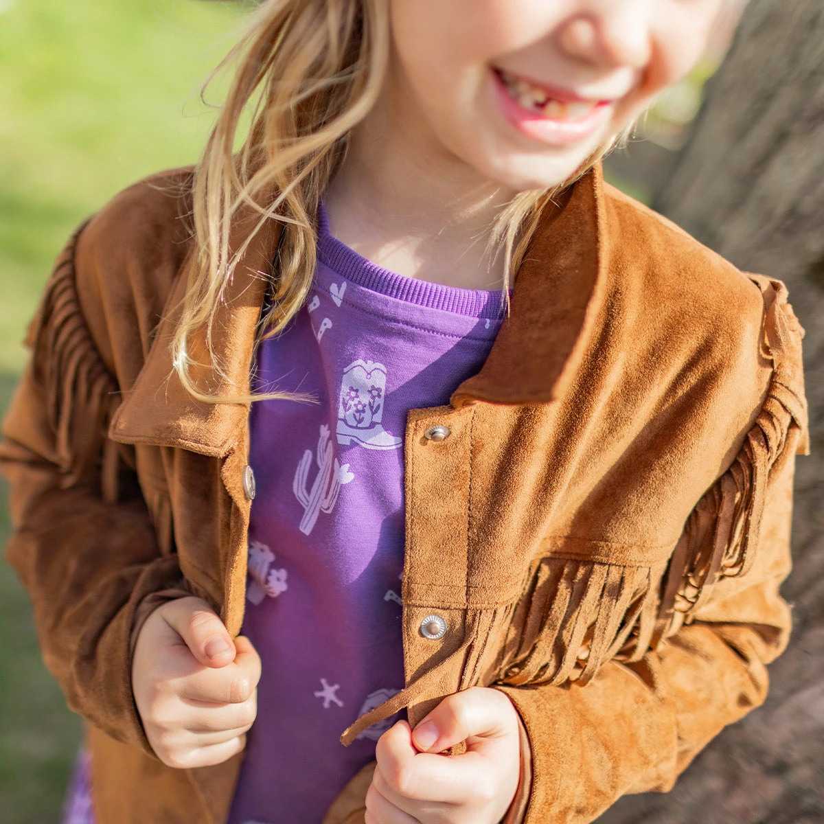Veste Brune En Faux Suède, Enfant 4 Veste Brune En Faux Suède, Enfant – Image 4