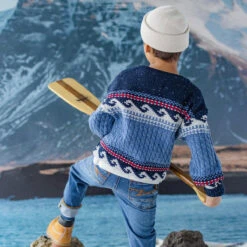 Chandail Bleu En Tricot Torsadé, Enfant -Souris Mini Boutique 5 2